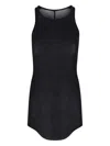 Rick Owens Viscose And Silk Tank Top In Black