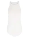 Rick Owens Top With Curved Hem And Ribbed Sleeves In White