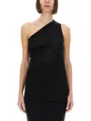 Rick Owens Womens Black Asymmetric Knitted Top In Black
