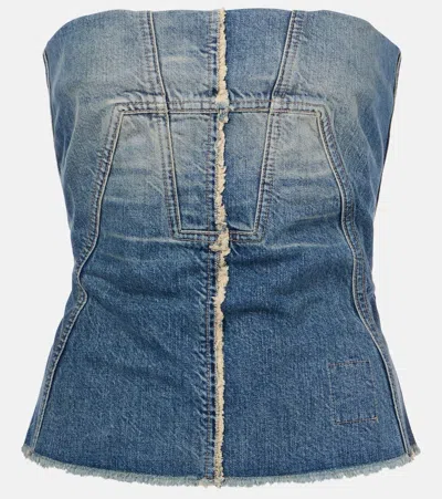 Rick Owens Top Aus Denim In Blau