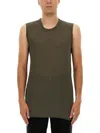 Rick Owens Sleeveless Relaxed-fit Cotton Top With Longer Hemline In Brown