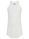 Rick Owens White Basic Rib Viscose Tank Top In White