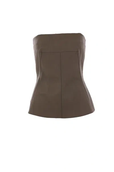 Rick Owens Brown Porterville Bustier Denim Top