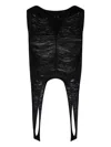 Rick Owens Virgin Wool Crop Top In Black