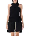 Rick Owens Bermuda Shorts With Elastic Waistband And Side Slits In Black