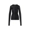 Rick Owens Fitted High Neck Top In Luxurious Cupro-elastane Blend In Black