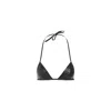 Rick Owens Snake Print Leather Triangle Bra In Black