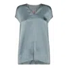 Rick Owens Sleeves Satin V-neckline High-low Hem In Blue