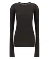 Rick Owens Fine-ribbed Long-sleeve T-shirt In Brown