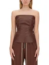 Rick Owens Brown Porterville Bustier Denim Camisole