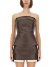 Rick Owens Brown Solid Strapless Top In Brown