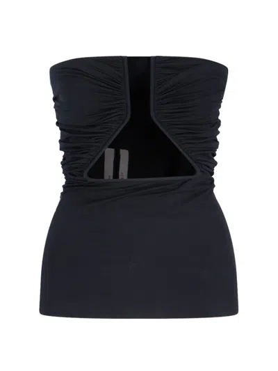 Rick Owens Top Bustier Cut-out In Black  