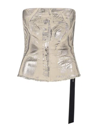 Rick Owens Top Bustier In Silver