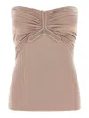 Rick Owens Pink Solid Strapless Top In Color Carne Y Neutral