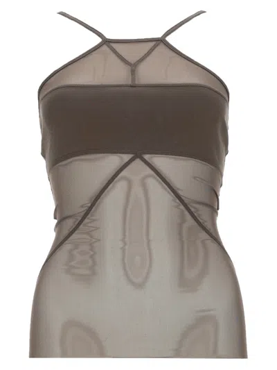 Rick Owens Beige Solid Halter Neck Top
