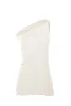 Rick Owens One-shoulder Draped Athena Top With Subtle Ruching In Dinge
