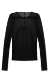 Rick Owens Crew Neck Long Sleeve T-shirt In Black