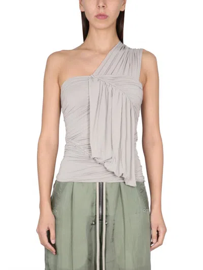 Rick Owens Edfu Draped Blouse In Grey