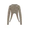 Rick Owens Metallic Finish Avant-garde Top With Dramatic Silhouette In Grey