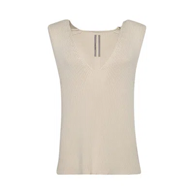 Pre-owned Rick Owens Top In Maglia V Tank 'natural' | Men's Size M In Brown