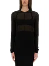 Rick Owens Fitted High Neck Top In Luxurious Cupro-elastane Blend In Black