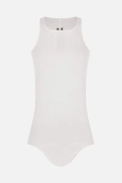Rick Owens Asymmetric Tank Top In White