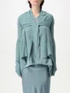 Rick Owens Draped Ribbed Crewneck Knitwear With Long Sleeves In Avion