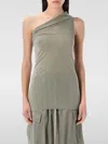 Rick Owens One-shoulder Draped Athena Top With Textured Back In Beige