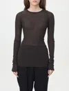 Rick Owens Woman T-shirt Dark Brown Size 8 Viscose, Silk In Dust