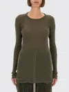 Rick Owens Khaki Concordians Mini Rib Ls T-shirt In Green
