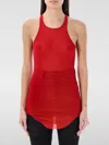 Rick Owens Sleevelss Ribbed Tank Top In Red