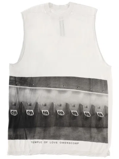 Rick Owens Rick S Jumbo Industrial Prints Tank Top In White