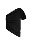 Rick Owens Twist Cotton Top In Black
