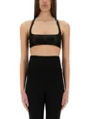 Rick Owens Square Neckline Cropped Fitted Sleeveless Racerback In Black