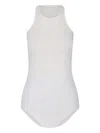 Rick Owens Sleeveless Racerback Top Round Neck In White