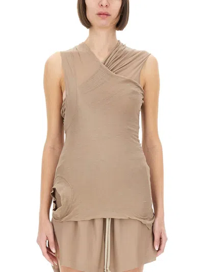 RICK OWENS RICK OWENS TOP WITH CROSSOVER