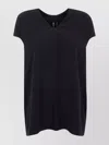 Rick Owens Top With Floating Cap Sleeves And V-neckline In Black
