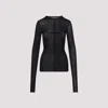 Rick Owens Fitted High Neck Top In Luxurious Cupro-elastane Blend