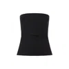 Rick Owens Strapless Black Top With Fitted Bodice And Flared Hem In Black