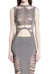 Rick Owens Gray Hollywood Tanja Tank Top In Gray
