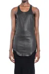 Rick Owens Leather Tank In Black