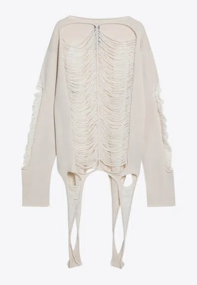 RICK OWENS TORN WOOL SWEATER