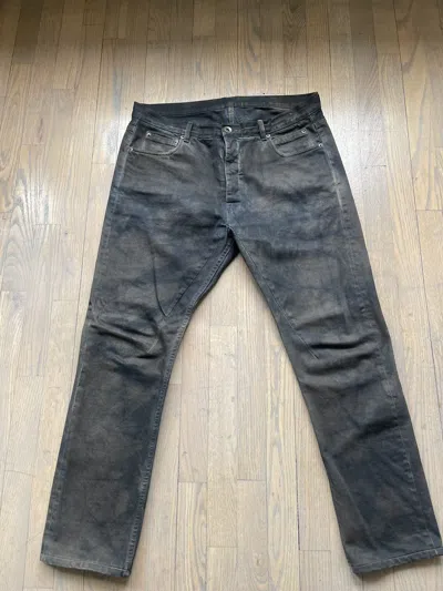 Pre-owned Rick Owens Torrence Cut Jeans In Navy