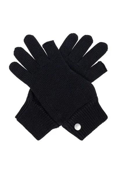 Rick Owens Touchscreen Knitted Gloves In Black