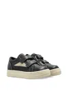 Rick Owens Touch-strap Leather Sneakers In Black