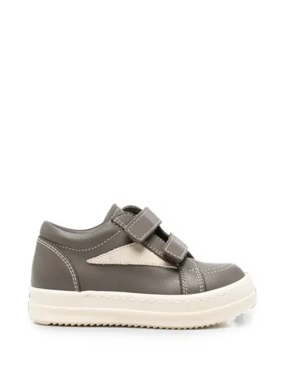 Rick Owens Babies' Touch-strap Sneakers In Gray