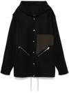 Rick Owens Drawstring Hem Wool Coat In Black