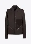 Rick Owens Tour Long-sleeved Overshirt In Dark Brown