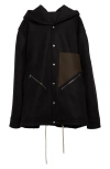 Rick Owens Drawstring Hem Wool Coat In Black/brown/black