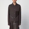 Rick Owens Tour Long-sleeved Overshirt In Brown